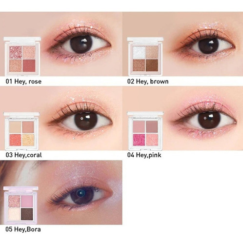 Pearlflex Glitter Eye Palette Sombra Coreana Color de la sombra 04 HEY PINK