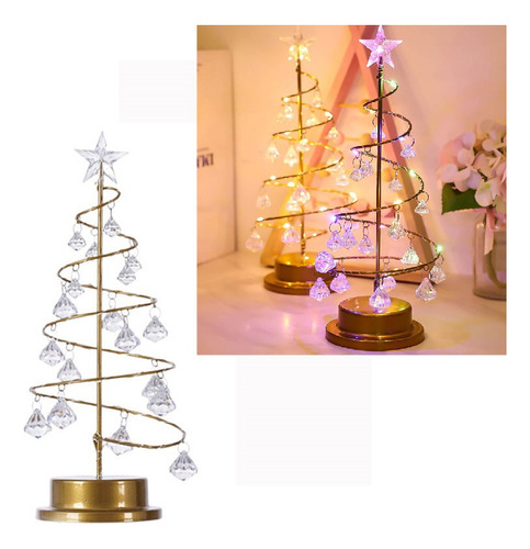 Luz De Noche Decoración De Árbol De Navidad De Cristal Led