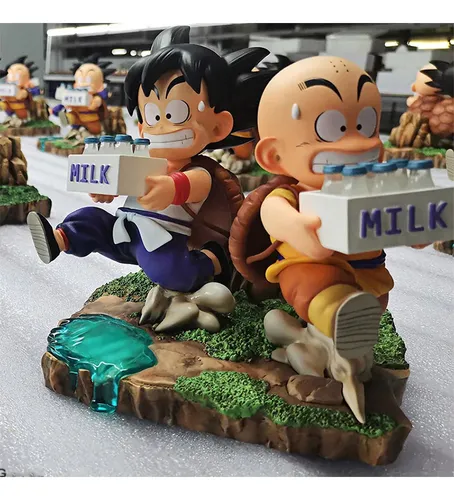 Figura De Juguete Dragon Ball Son Goku Krillin Milk Delivery