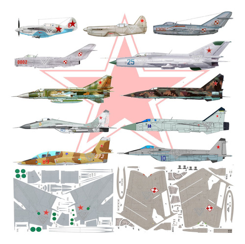 Combo Aviones Mig (x12) 1:33 / Papercraft (envio X Mail)