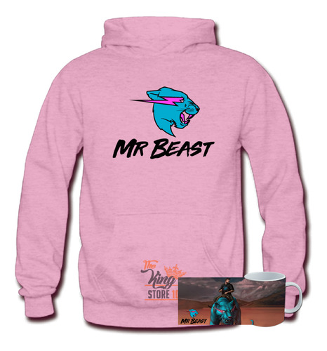 Poleron + Taza, Mr Beast, Youtuber, Retos, Dinero, Empresario / The King Store