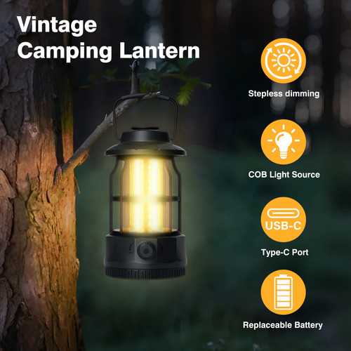 Linterna De Camping Led Para Acampar, Regulable, Linterna De