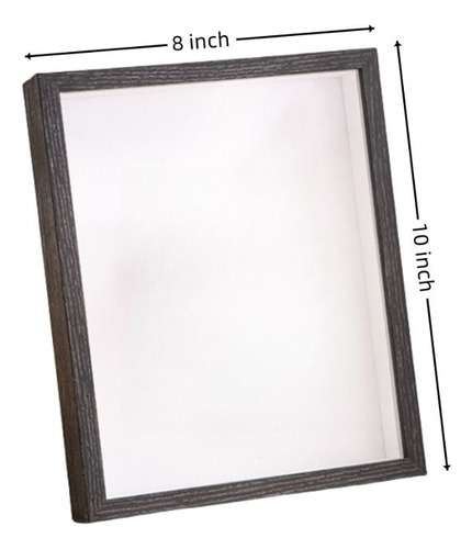 Vitrina Shadow Box Frame De Madera Natural Negra, Varios Tam