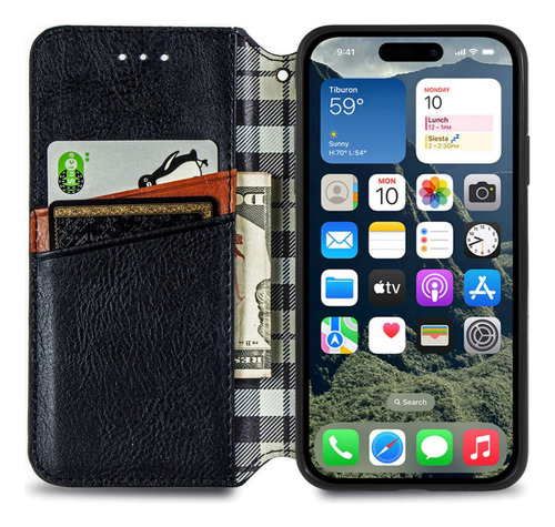 Funda De Piel Para Samsung A03 A13 A23 A33 A53 A73 A12 A22 A32 A52, Moderna Funda Magnética A Cuadros Con Ranura Para Tarjetas