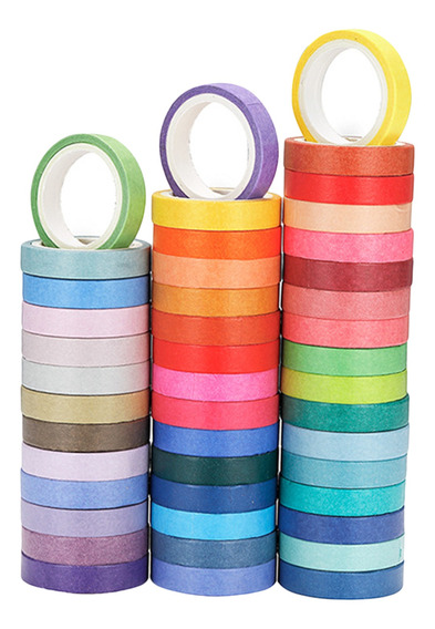 SNOWINSPRING Juego de 60 rollos de cinta adhesiva Washi para manualidades scrapbooking papel de decoración cinta adhesiva pegatinas decoración 