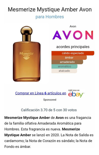 Fragancia Mesmerize Mystique Amber - mL a $1200