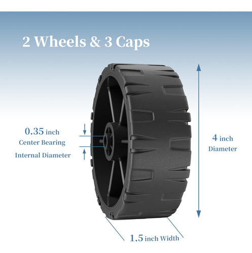 Hqapr Kit De Rueda Negra De 4 Pulgadas Para Enfriadores Iglú