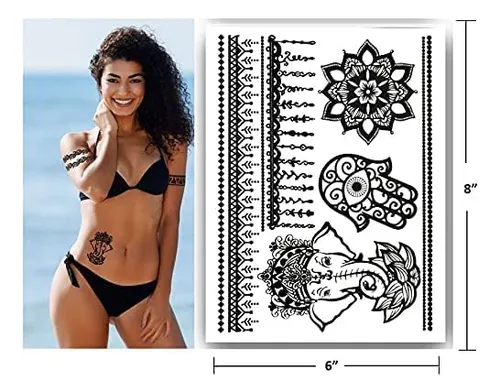 Terra Tatuajes Tatuajes Temporales De Henna Negra Más De 75