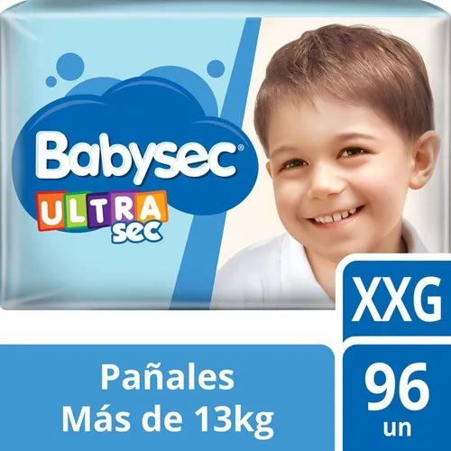 Pañales Babysec Ultra talle XXG paquete con 96 unidades