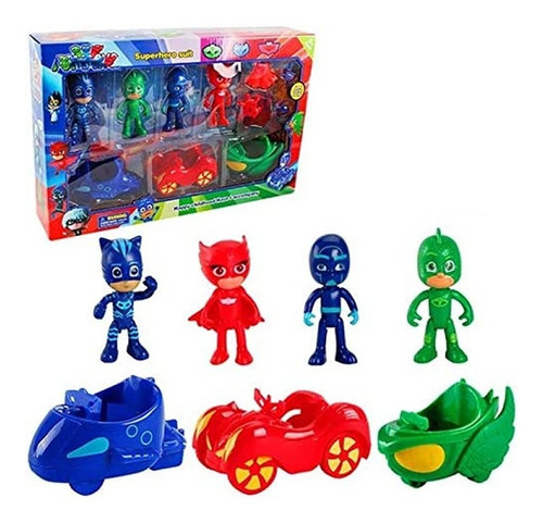 Pj Masks Heroes En Pijamas Set 4 Figuras Y 3 Vehículos
