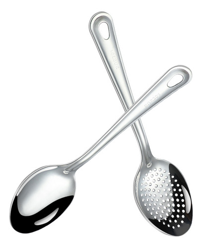 Utensilio Ranurado Portátil De Acero Inoxidable Con Cuchara