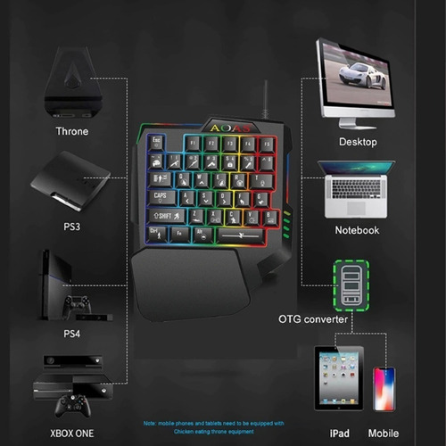 Teclado Gamer Uma Mão One-handed Keyboard Semi Mecânico