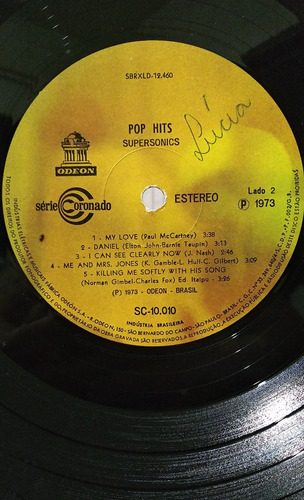 Lp Supersonics-pop Hits 1973 Original Stereo Nacional Raro (Usado)