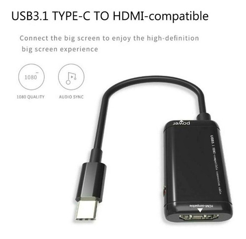 Cable Adaptador Usb 3.1 Tipo Type C  Hdmi Compatible Mhl 