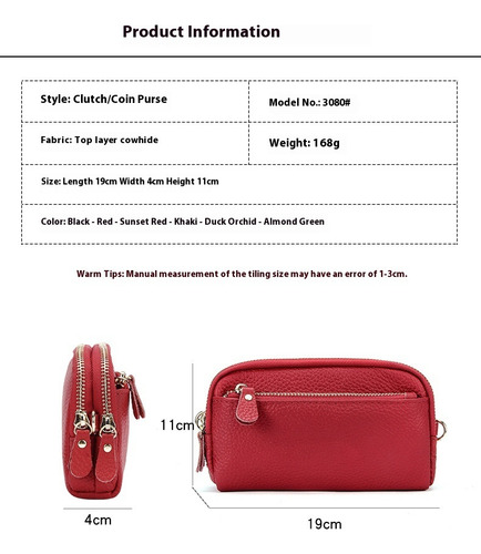 Cartera De Piel Auténtica, For Guardar El Teléfono, Práctic
