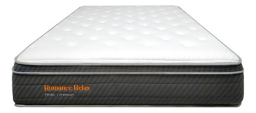 Colchón Sencillo de espuma Romance Relax Pedic + base Memphis blanco - 120cm x 190cm x 68cm con pillow
