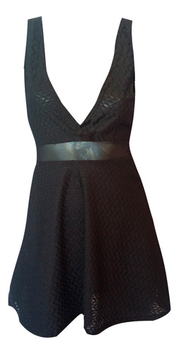 Vestido Corto Negro Tul Escotado Nofret Nuevo Mujer