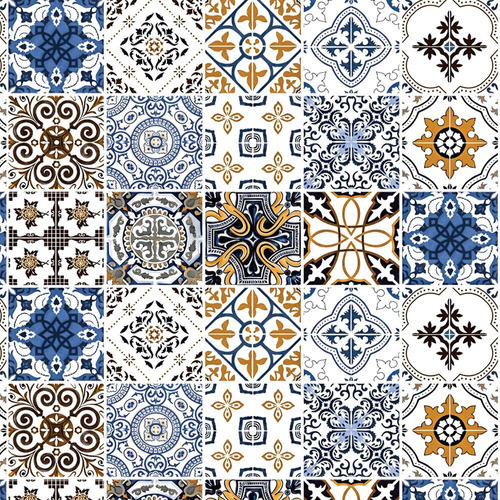 Papel De Parede Autocolante Azulejo Português Vinil Fosco 06