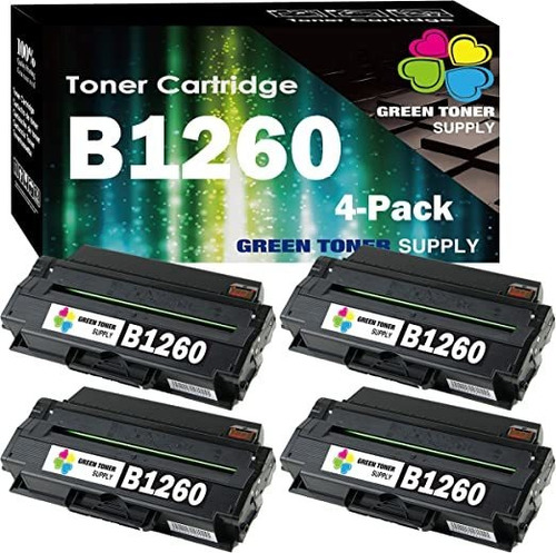 Paquete De 4 Cartuchos De Tóner Negro Verde Compatible Par.