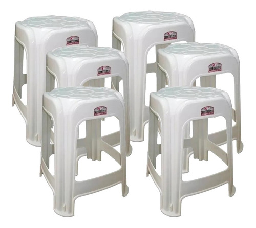 Set X 6 Banquetas Plasticas Colombraro