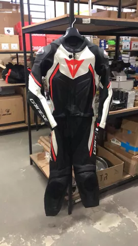 Macacão Dainese Avro D2 2 Pçs Suit Black/white/red Fluo T48 ...