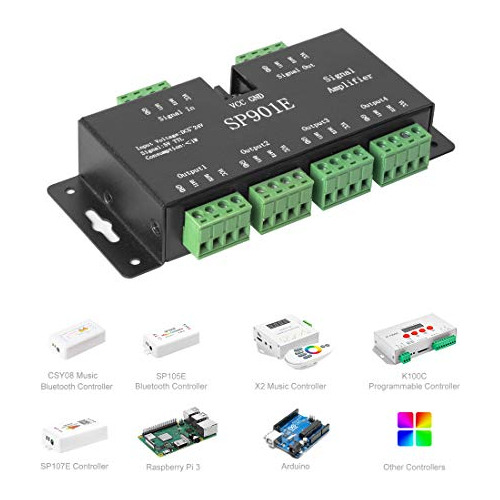 Sp901e Led Pixel Ws2812b Ws2811 Repetidor De Amplificad...