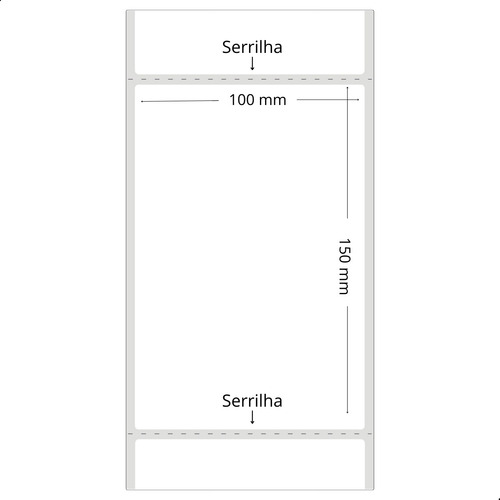 10 Rolos Etiquetas Térmica 10x15 (100x150) Zebra Elgin Argox Cor Branco