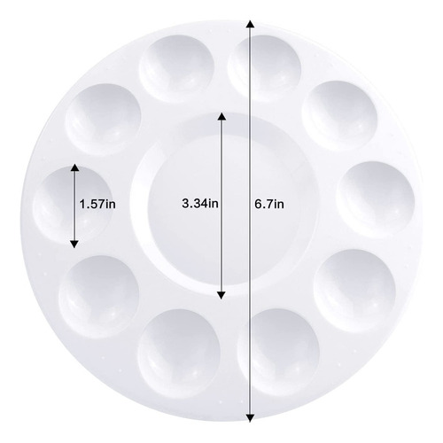 Paleta Para Mezclar Pintura De 10 Huecos. Arte. 