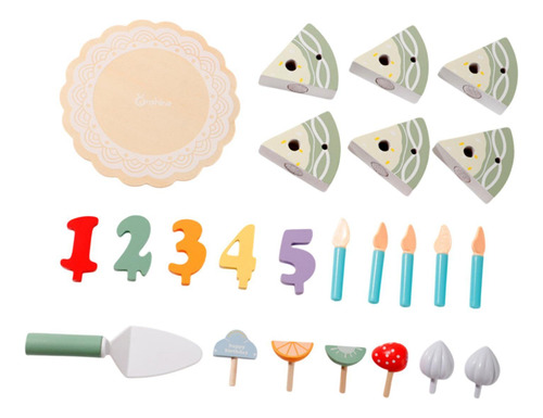 Juguete De Juego De Pastel De Cumpleaños De Madera Juguete,