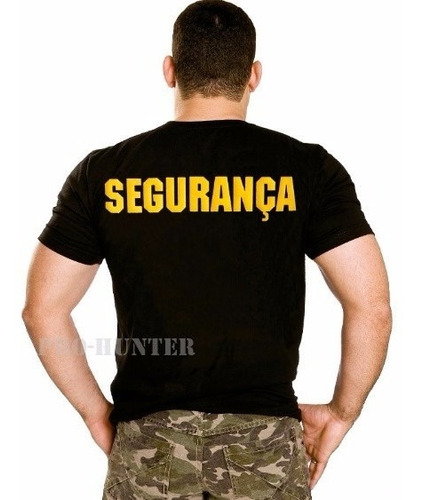 Camiseta Segurança Privada Vigilante Algodão Letra Amarela