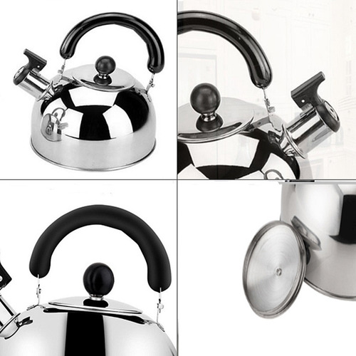 Tetera Con Silbato Acero Inoxidable 3 Litros , Color Metal