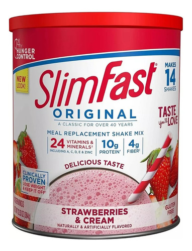 Slimfast Original  Perdida De Peso Fresa  364 Gr