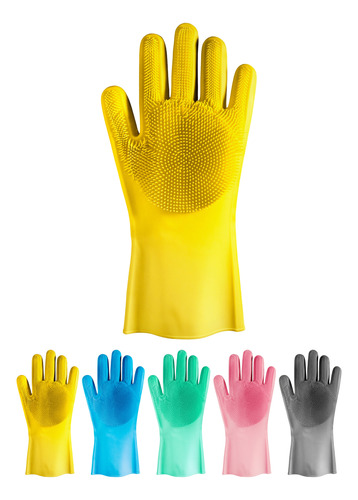 Guantes Silicona X2esponja Lavaplatos Mascota Cocina Moderno