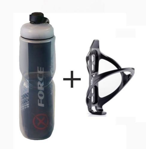 Imagem 1 de 7 de Garrafa Térmica X-force 700ml + Suporte Caramanhola P/ Bike