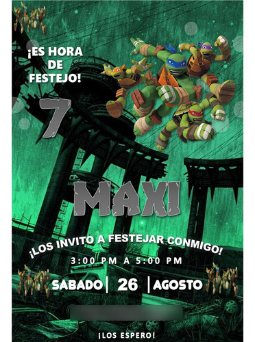 Tortugas Ninja Kit Cumpleaños Imprimible Editable Candy Bar
