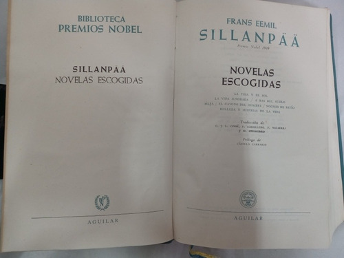 Frans Eemil Sillanpää - Premio Nobel - 1939 - Aguilar