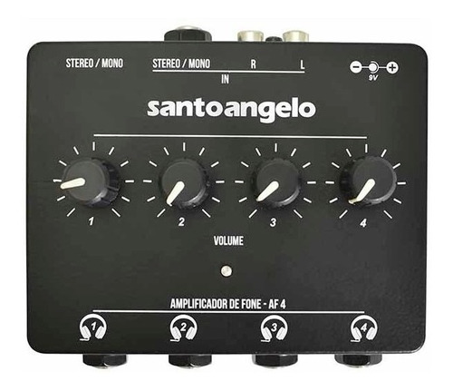 Amplificador Santo Angelo Para Fones De Ouvido Mod Af4 Preto