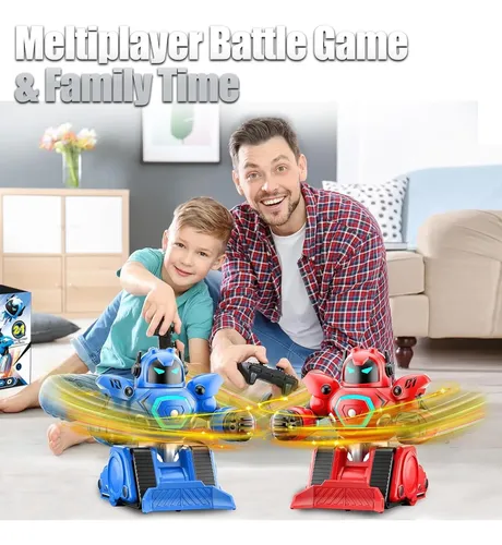 Set De 2 Tanques RC De Batalla Con Control Remoto 2.4GHz, Luces LED Y Música – Regalo Perfecto Para Niños De 6+ Años