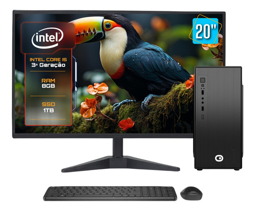 Computador Completo 2Eletro Speed Intel Core i5, 8GB RAM, SSD 1TB, Bivolt, Monitor 20" LED - CD2E-0112SP