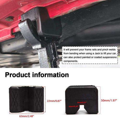 Paquete De 2 Adaptadores De Goma Jack Stand Universal D...
