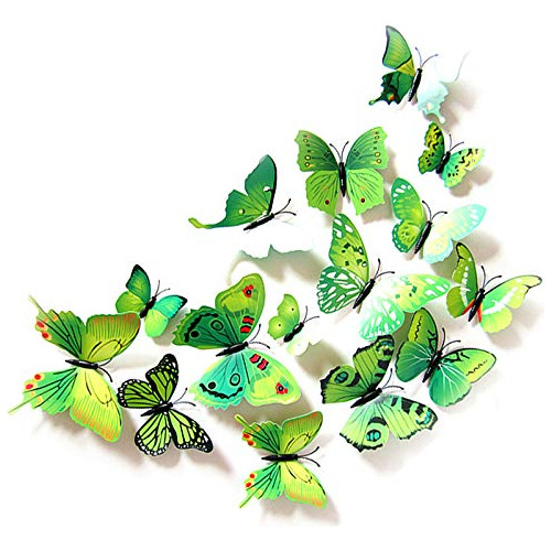 24pcs Mariposa De Pared 3d Pegatina De Pared Desmontabl...