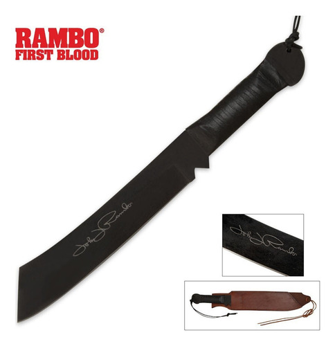 Facão Rambo 4 Full Tang 44cm + Bainha Couro