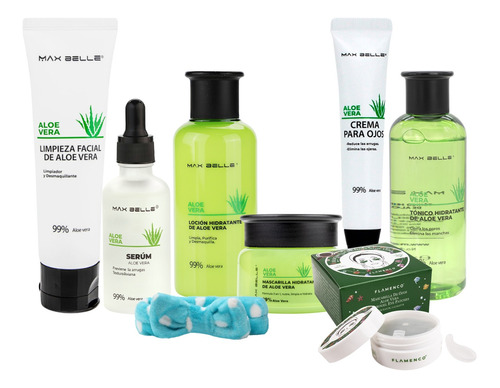 Kit Skin Care Aloe Vera Max Belle Serum/tónico/loción/crema