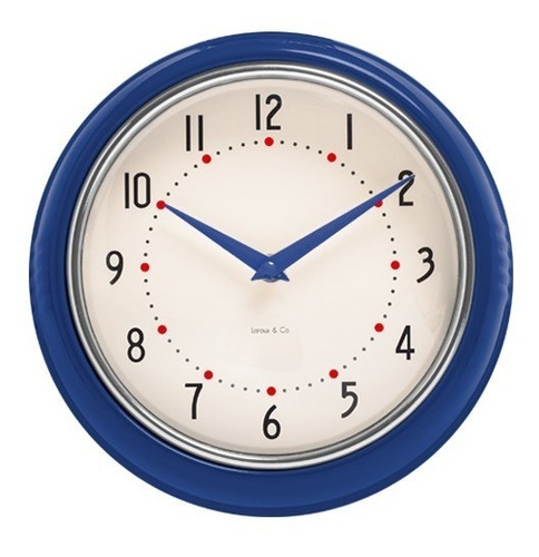 Reloj De Pared Azul Marco Metal