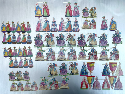 Antiguas Pegatinas Troquelados Scrapbook Parejas Princesas (Usado)