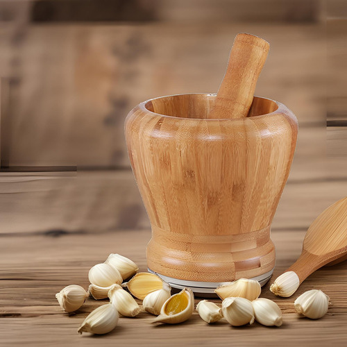 Juego De Mortero Y Maja De Madera, Juego De De Ajos, Juego