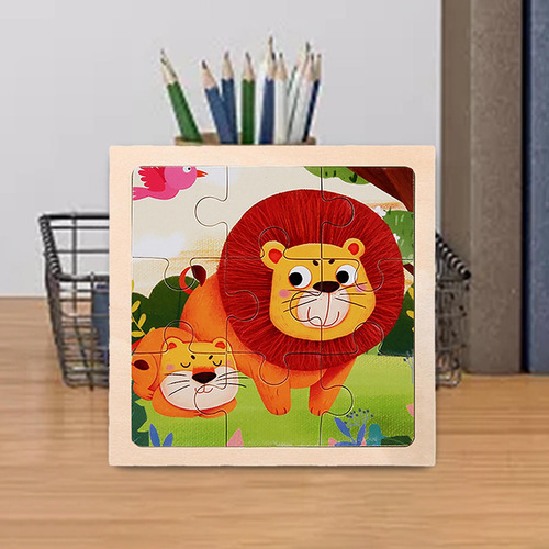 Rompecabezas De Madera Coloridos De Animales Juguetes León