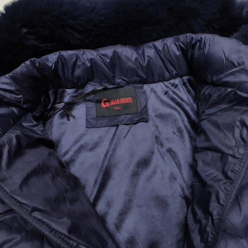 Campera Talla Grande Inflable Larga Piel Capucha Desmontable