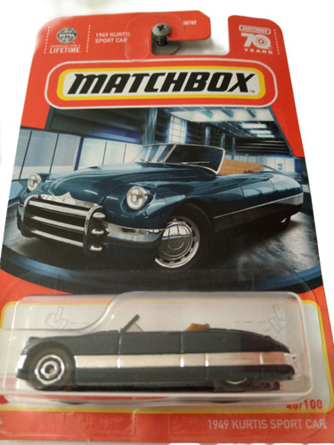 Auto Colección Matchbox 1949 Kurtis Sport Car Clásico Mattel