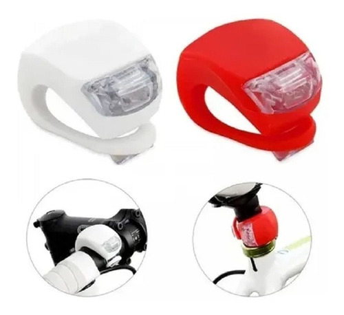 Set X 2 Luces Baliza Led Bicicleta Camino Seguridad Silicona